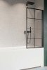 Radaway Nes Black Pnj Factory parawan nawannowy 70cm prawy czarny mat/szkło przejrzyste 10011070-54-55R